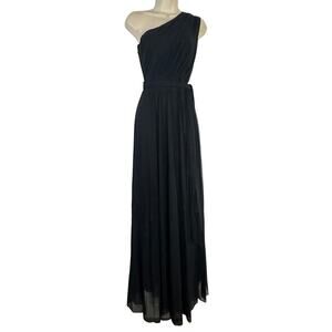 FUZZI‎ Jean Paul Gaultier One-Shoulder Tulle Mesh Gown